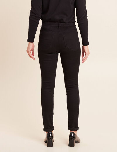 Jean coupe ajust&eacute;e 7/8&egrave;me noir femme