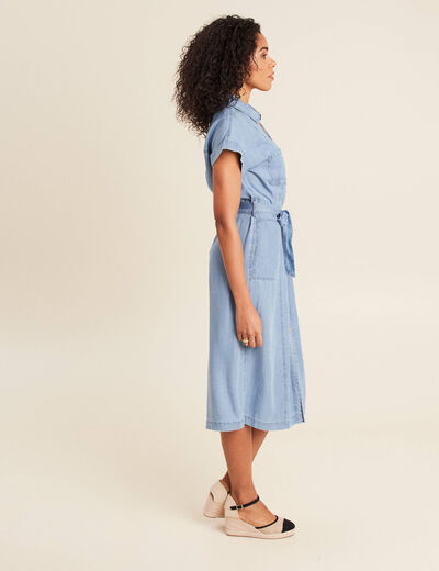 Robe évasée en jean denim double stone femme