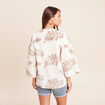 Kimono brod&eacute; manches 3/4 ecru femme