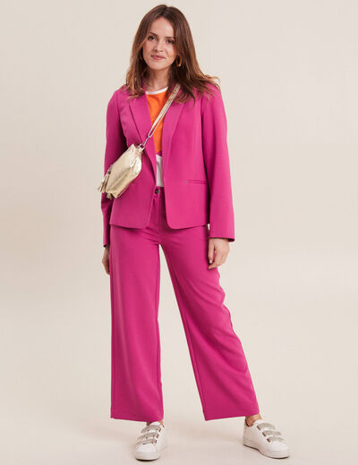 Pantalon chino large rose fushia femme