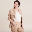 Veste droite boutonnée sable femme