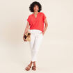 T-shirt droit manches courtes rouge femme