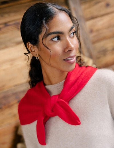 &Eacute;charpe en cachemire rouge femme