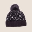 Bonnet matelass&eacute; &agrave; pompon noir femme