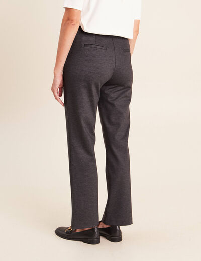 Pantalon vichy taille standard gris anthracite femme