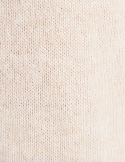 Pull manches courtes beige femme