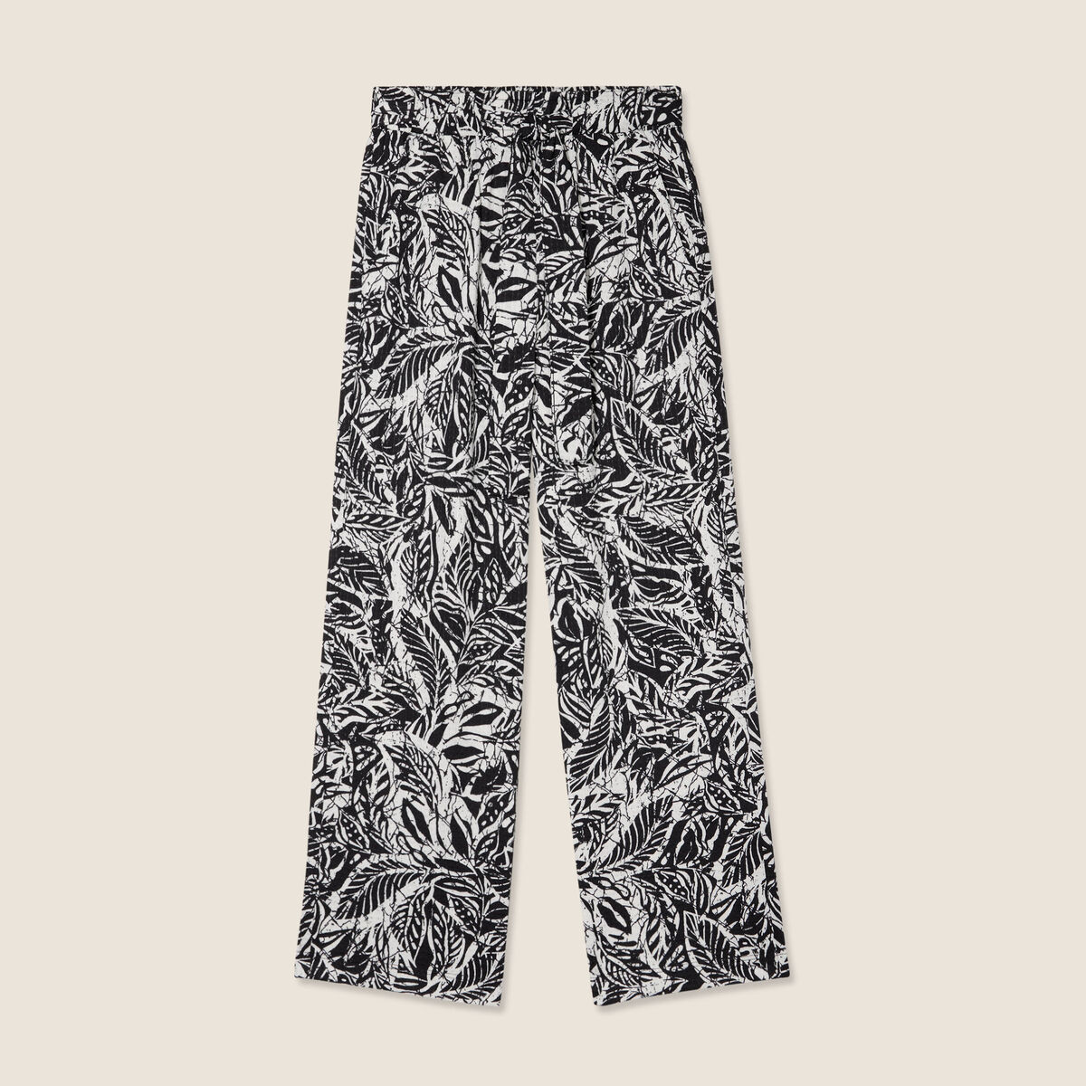 Pantalon ample taille haute noir femme