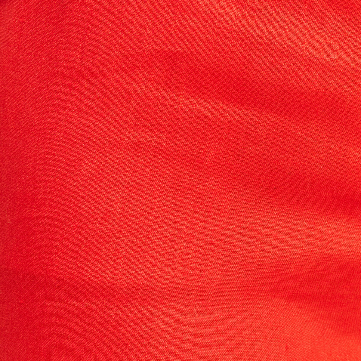 Pantalon coupe chino en lin ceintur&eacute; orange femme