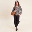 Chemise cintr&eacute;e manches longues fluide noir femme