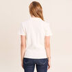 Polo jacquard manches courtes ecru femme