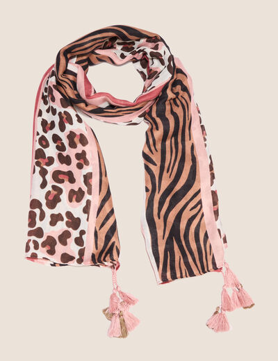 Foulard rose pastel femme