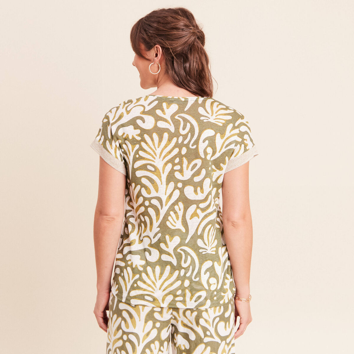 T-shirt manches courtes vert femme