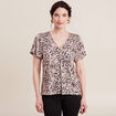 T-shirt manches courtes beige femme