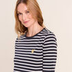 T-shirt col rond noir femme