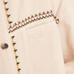Veste en jean brodée denim beige femme