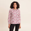 Chemise droite manches longues fluide rose femme