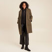 Manteau 3 en 1 col montant doubl&eacute; vert kaki femme