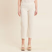 Pantalon maille large ecru femme