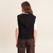 Veste sans manches &agrave; capuche noir femme