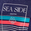 T shirt manches 34 bleu fonce femme