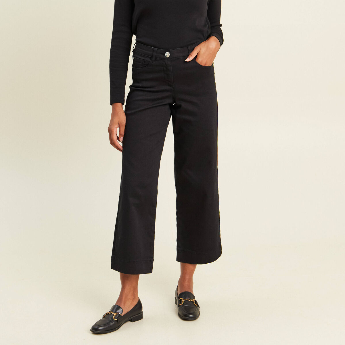 Pantalon magique coupe large l'unique noir femme