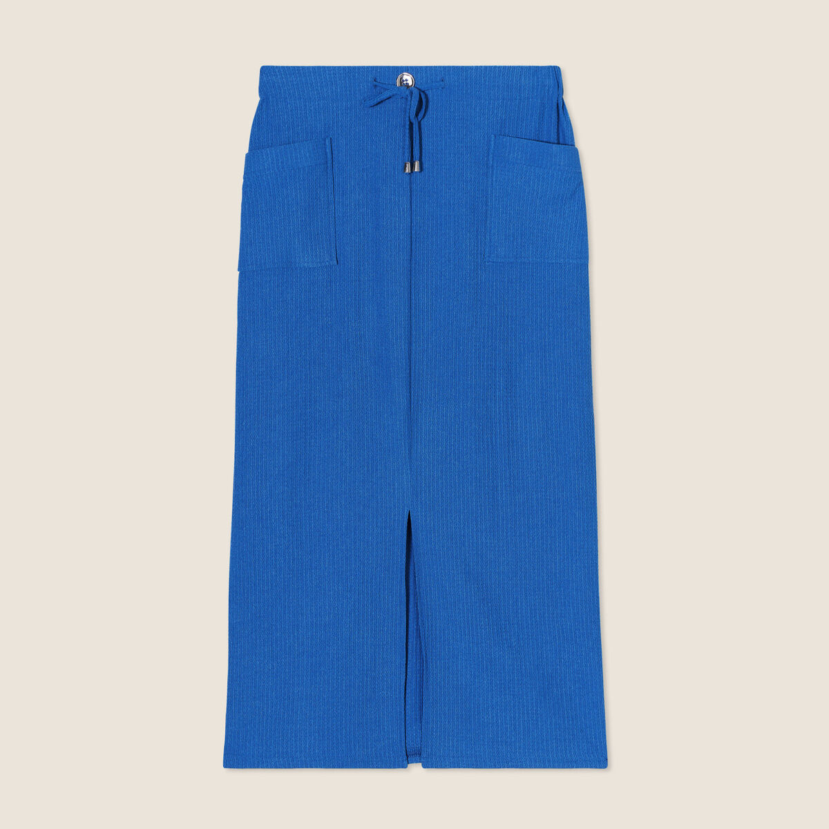 Jupe longue fourreau bleu electrique femme