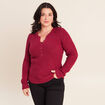 Pull manches longues rouge fonc&eacute; femme