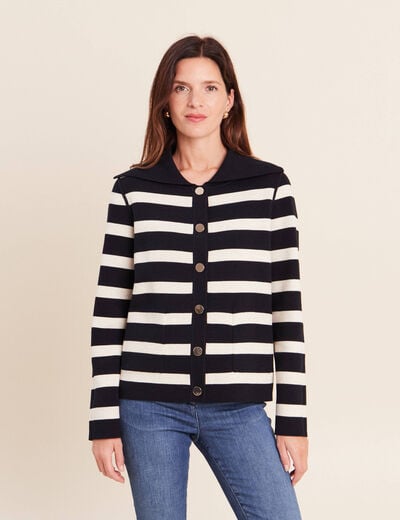 Veste r&eacute;versible en maille noir femme