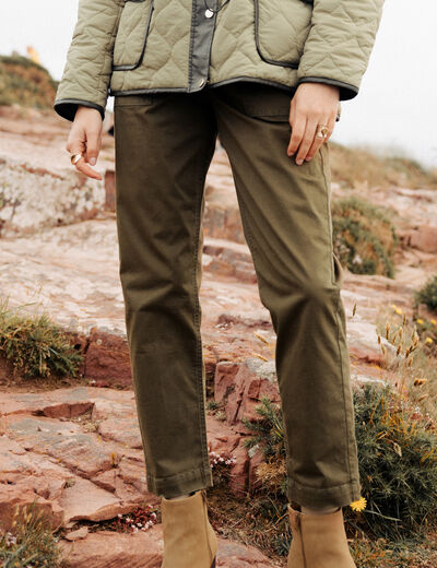 Pantalon droit vert olive femme vert olive femme