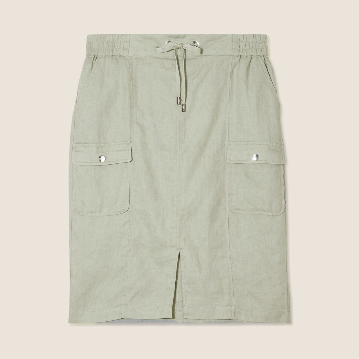 Jupe crayon taille élastiquée vert clair femme