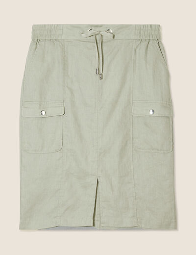 Jupe crayon taille élastiquée vert clair femme