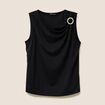 T-shirt col b&eacute;nitier noir femme
