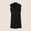 Robe droite courte manches courtes noir femme