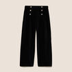 Pantalon loose en velours noir femme