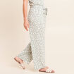 Pantalon coupe large 7/8&egrave;me taille haute taupe femme