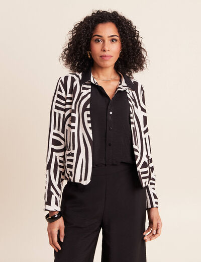 Veste r&eacute;versible manches longues noir femme