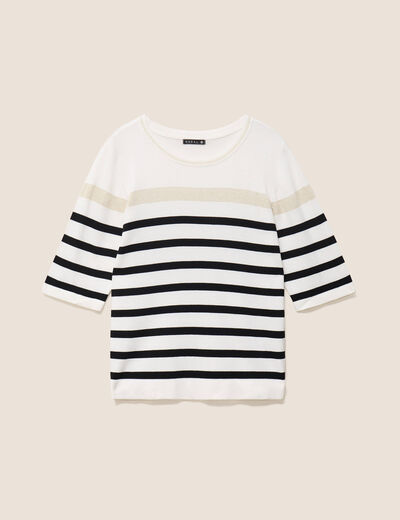 Pull col rond noir femme