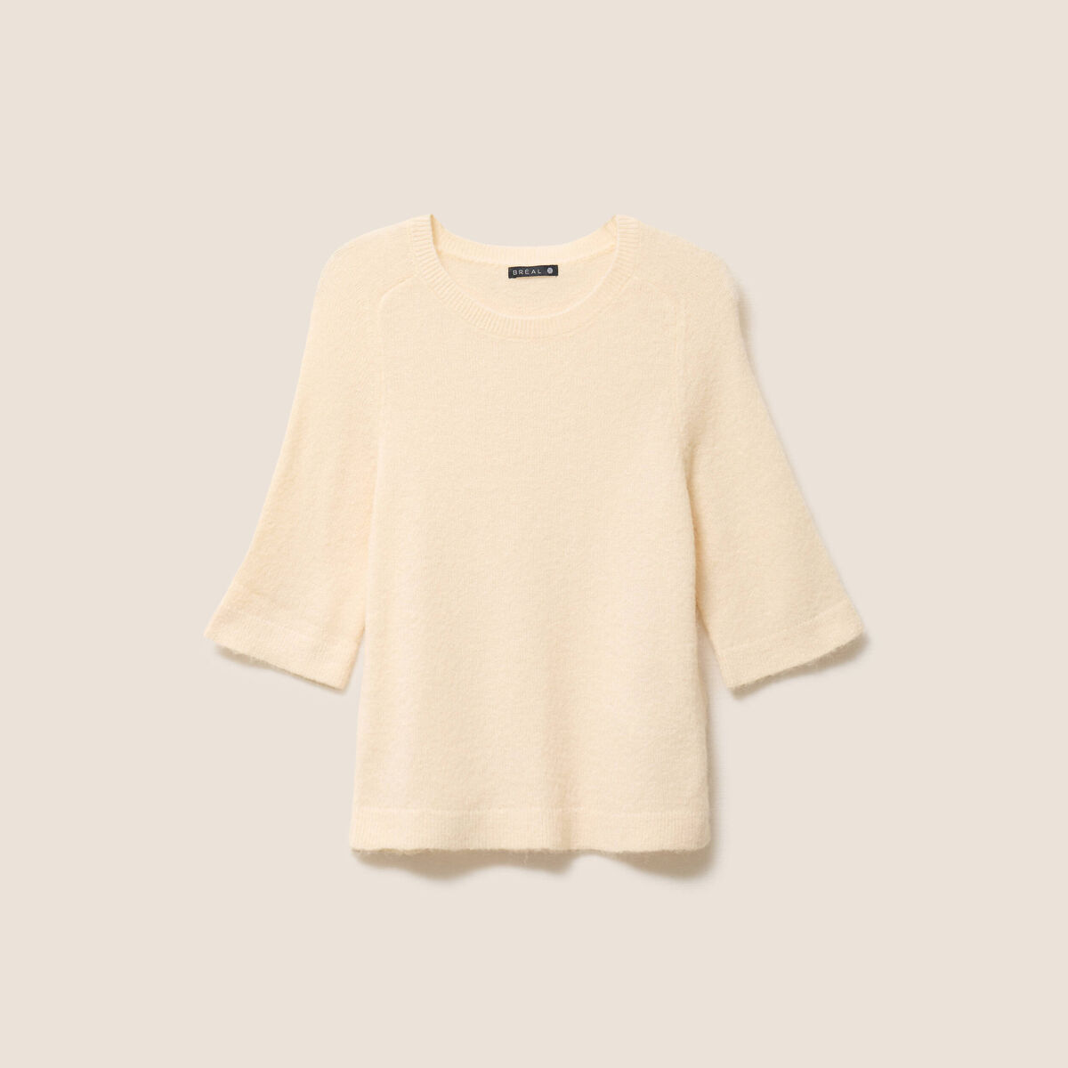 Pull col bateau creme femme