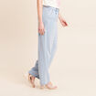 Pantalon large doubl&eacute; fluide denim bleach femme