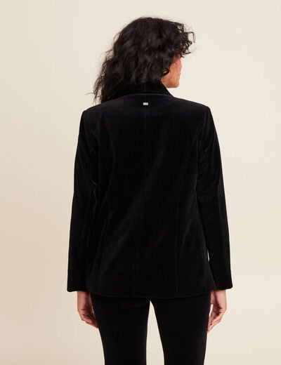 Veste tailleur velours noir femme