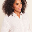 Chemise ample courte avec broderie marron chocolat femme
