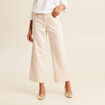 Pantalon large 7/8&egrave;me ivoire femme