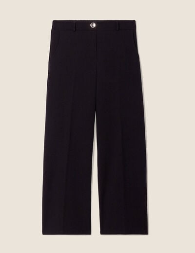 Pantalon large pinces noir femme