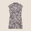 Robe droite zipp&eacute;e marron femme
