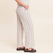 Pantalon large taille haute blanc femme