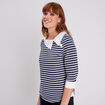T-shirt manches 3/4 bleu marine femme
