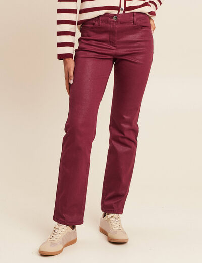 Pantalon magique L'Unique effet brillant bordeaux femme