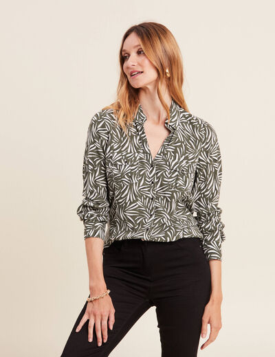 Chemise manches longues vert femme