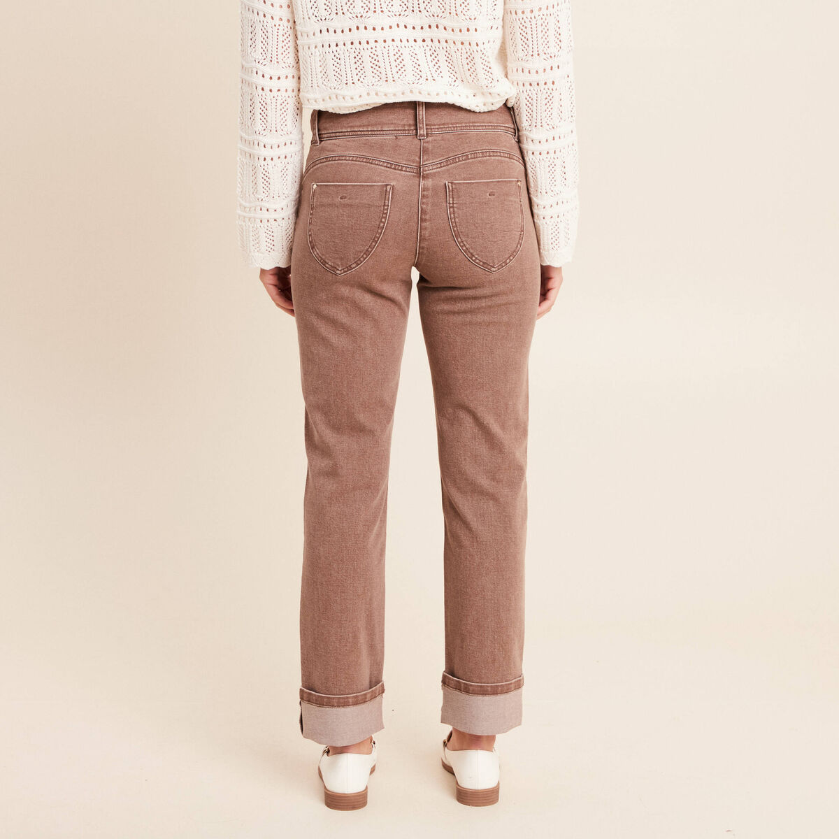 Jean standard marron clair femme