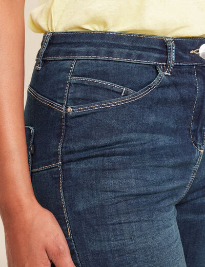 Jeans ajusté taille standard 7/8ème denim brut femme